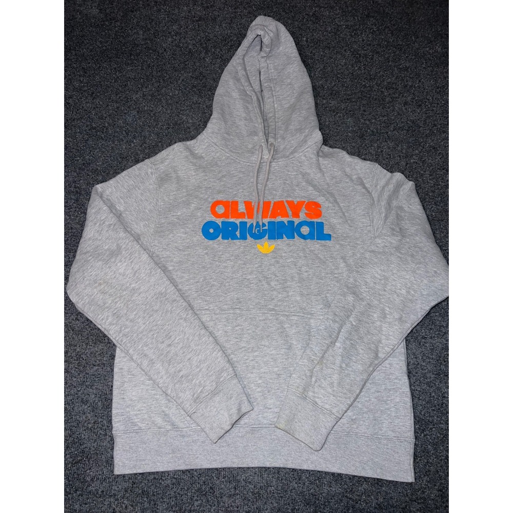 Adidas Always Original Hoodie Gray Graphic Sweatshirt Small H57757